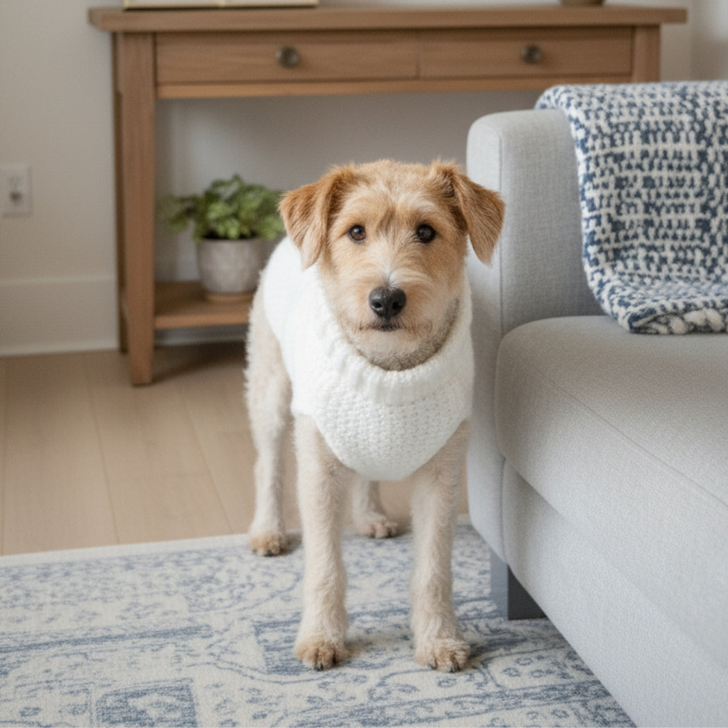 Poet Dog Sweater Crochet Pattern | PDF Digital Download | Easy Crochet for Small to Large Dogs