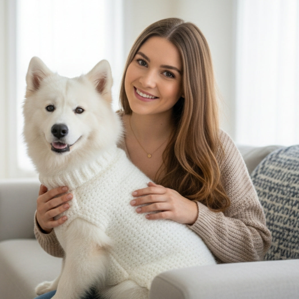 Poet Dog Sweater Crochet Pattern | PDF Digital Download | Easy Crochet Pattern for Cozy Handmade Coats, Sizes Small to Large Dogs