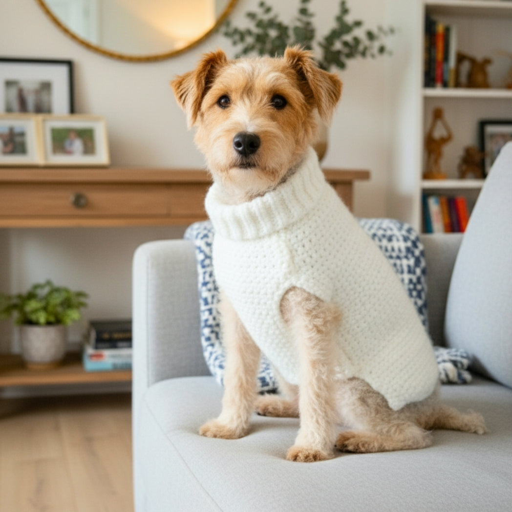 Poet Dog Sweater Crochet Pattern | PDF Digital Download | Easy Crochet for Small to Large Dogs