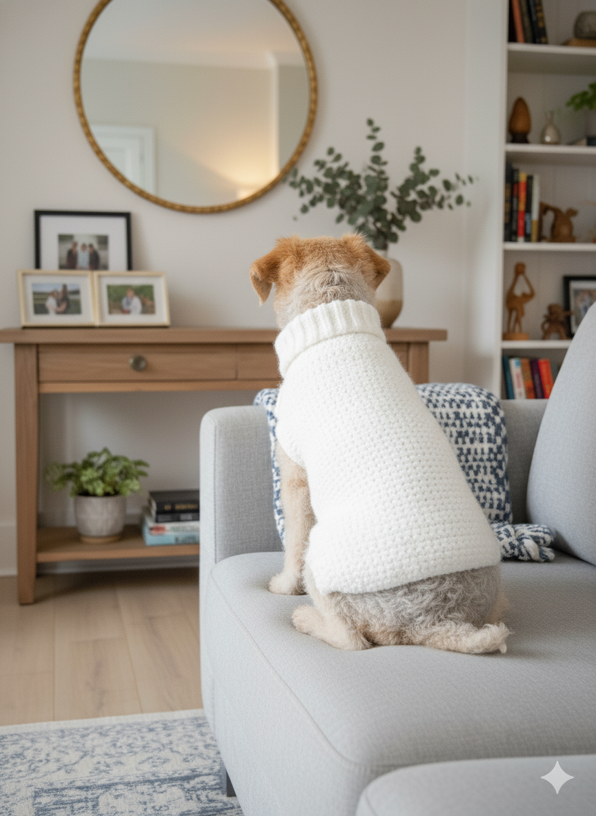 Poet Dog Sweater Crochet Pattern | PDF Digital Download | Easy Crochet for Small to Large Dogs